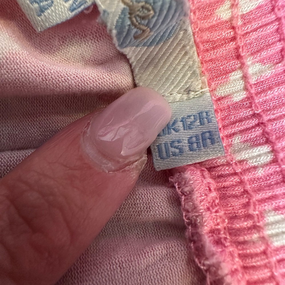 Boden Shabby Chic Preppy Pink & White Pull On A-Line Skirt Stretchy Size 8 Med - Picture 6 of 9